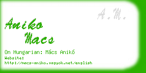 aniko macs business card
